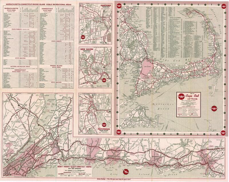 1963 Flying A Map of Cape Cod, Mass