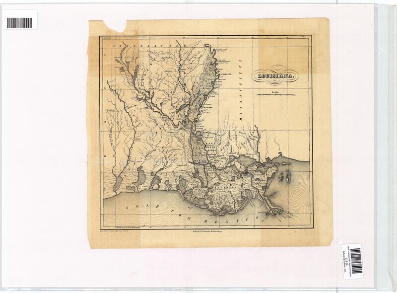 1835 Louisiana State Map in Lithograph 