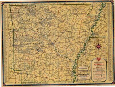 1936 Conoco Road Map of Arkansas