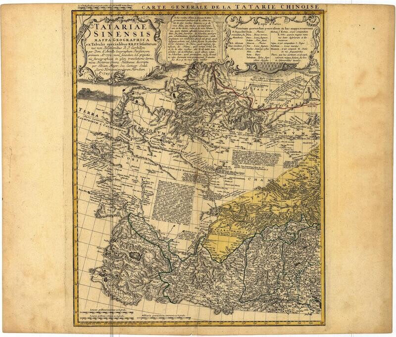 1749 Tartarie Sinensis by Homann Heirs in Copper Engraving