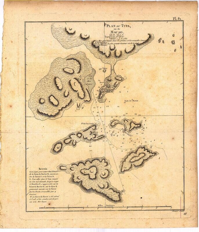 1785 Map of Macao from Captain Cook Plate 81 French Edition