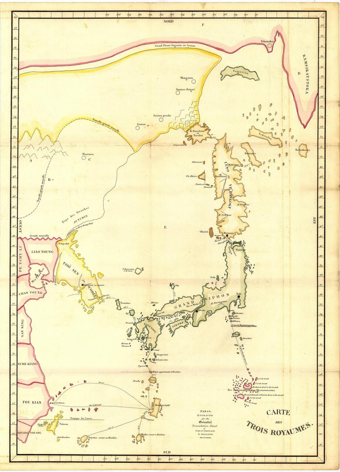 1802 Map of the Three Kingdoms of Japan