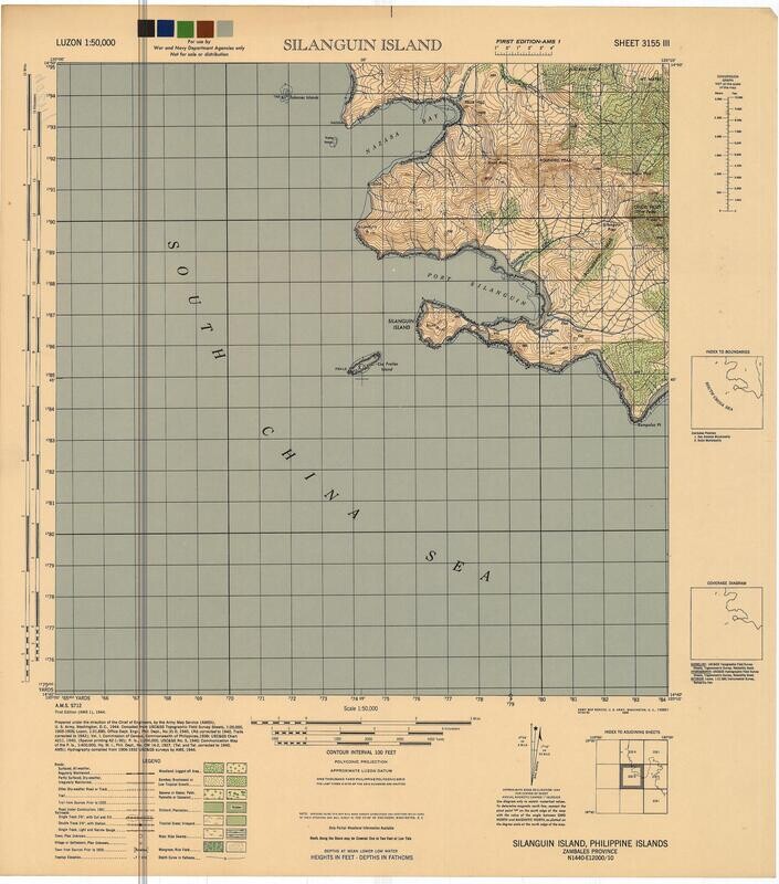 1944 Silanguin Is. War Dept.s Chromolitho
