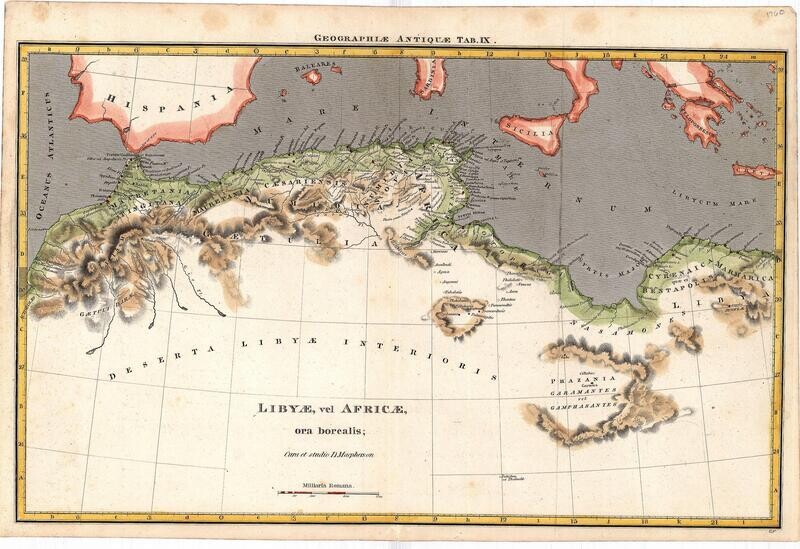 1760 Map of Ancient Libya and Northern Africa by D. Macpherson w/ Hand Color