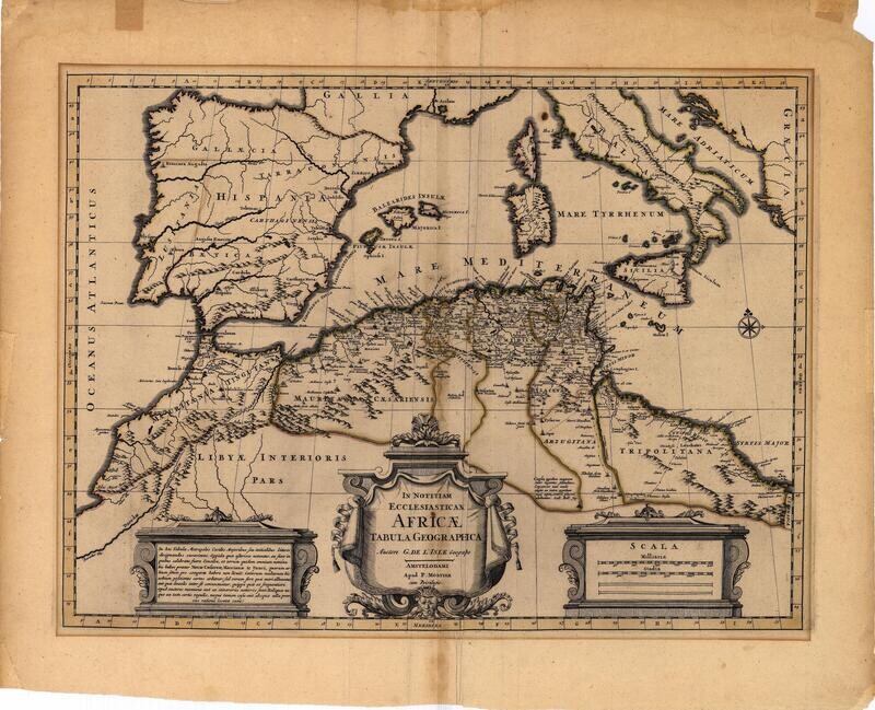1765 Map of Africa and the Mediterranean by P. Mortier