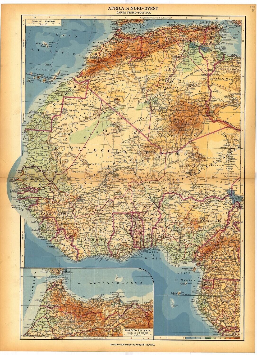 1934 Map of Northwest Africa