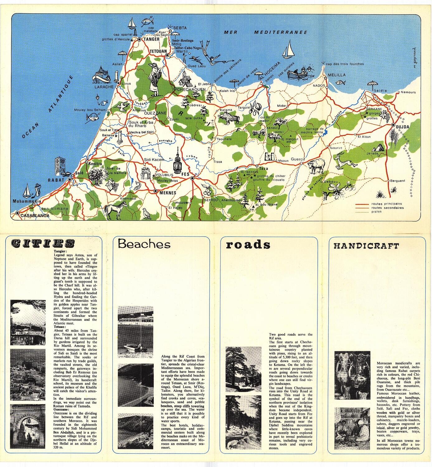 1972 Tourist Map of Morocco