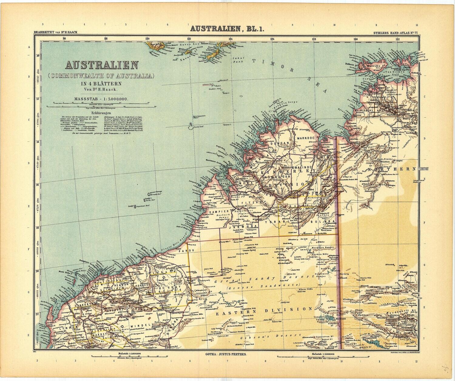 1912 Maps of Australia $50 each - Stielers Atlas