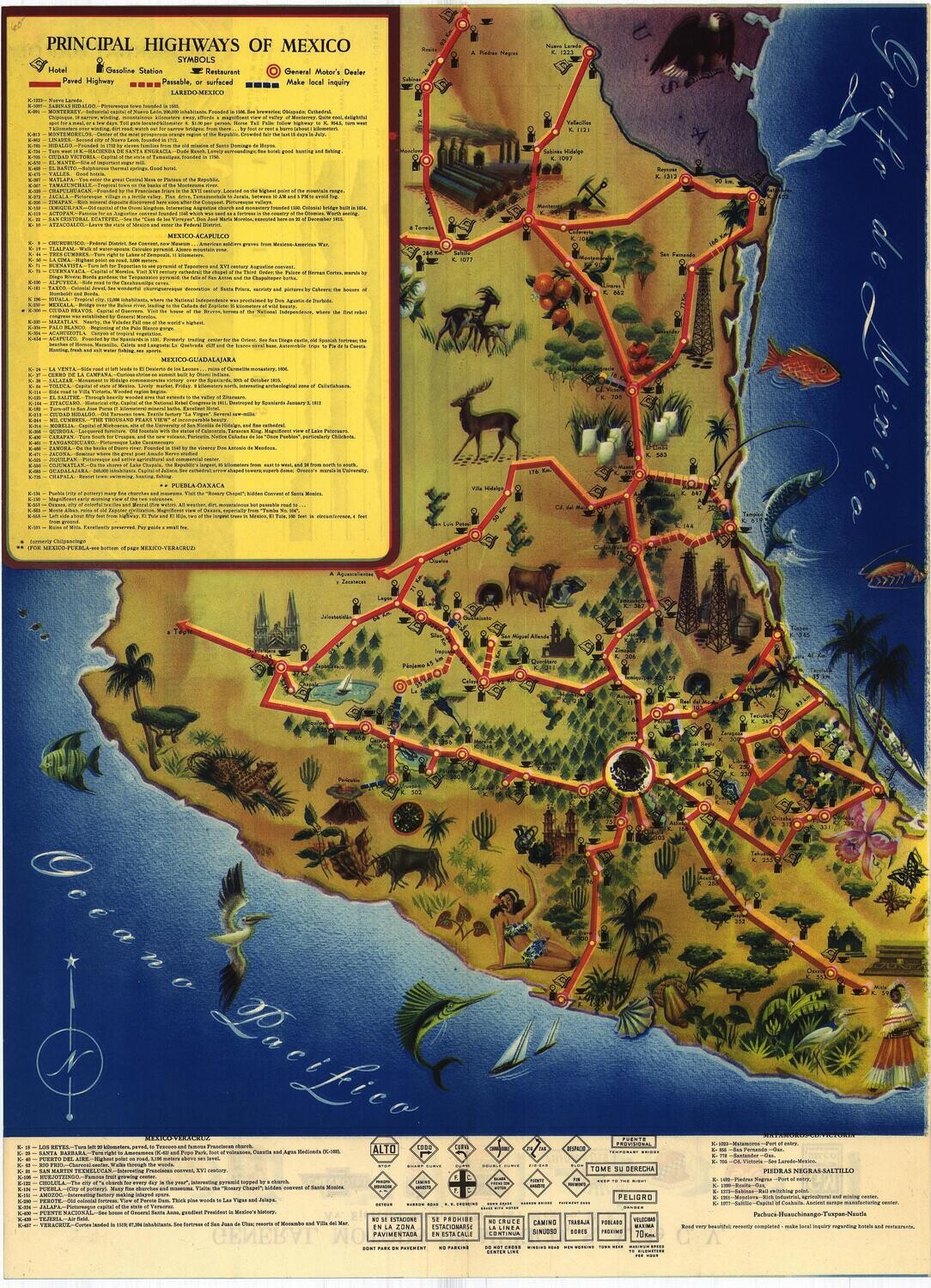 1951 Highways of Mexico-Illustrated