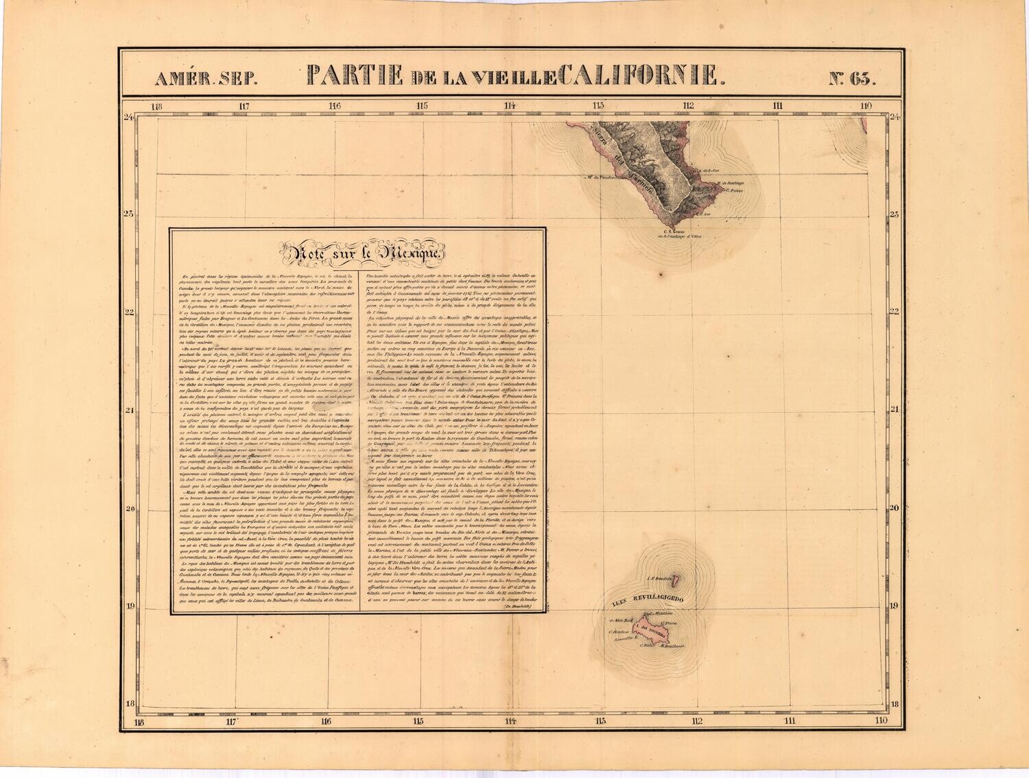 1825 Map of Cabo San Lucas, Baja, Mexico