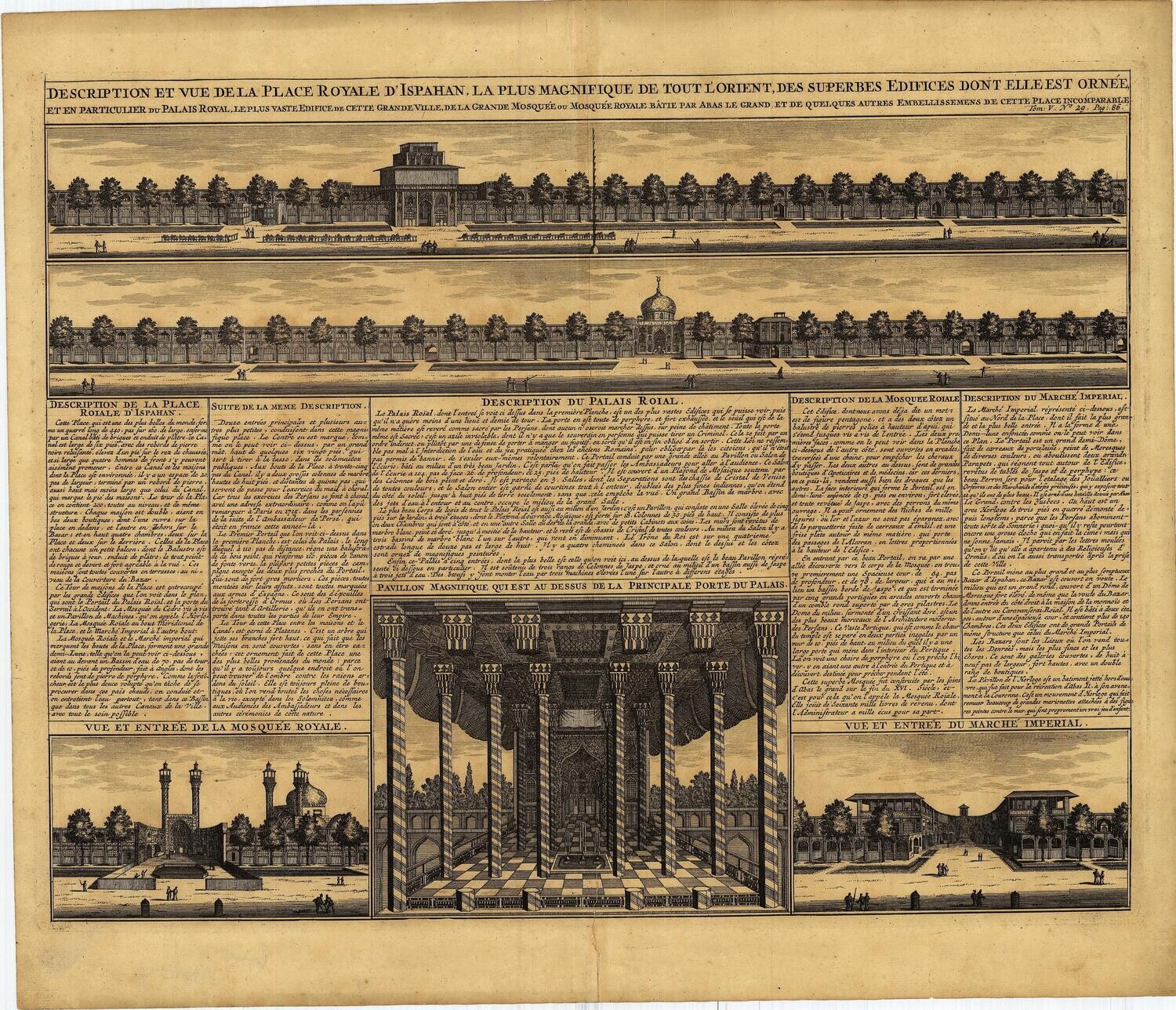 1719 Chaitlaine Description et Vue de la Place Royale D&#39;Ispahan,