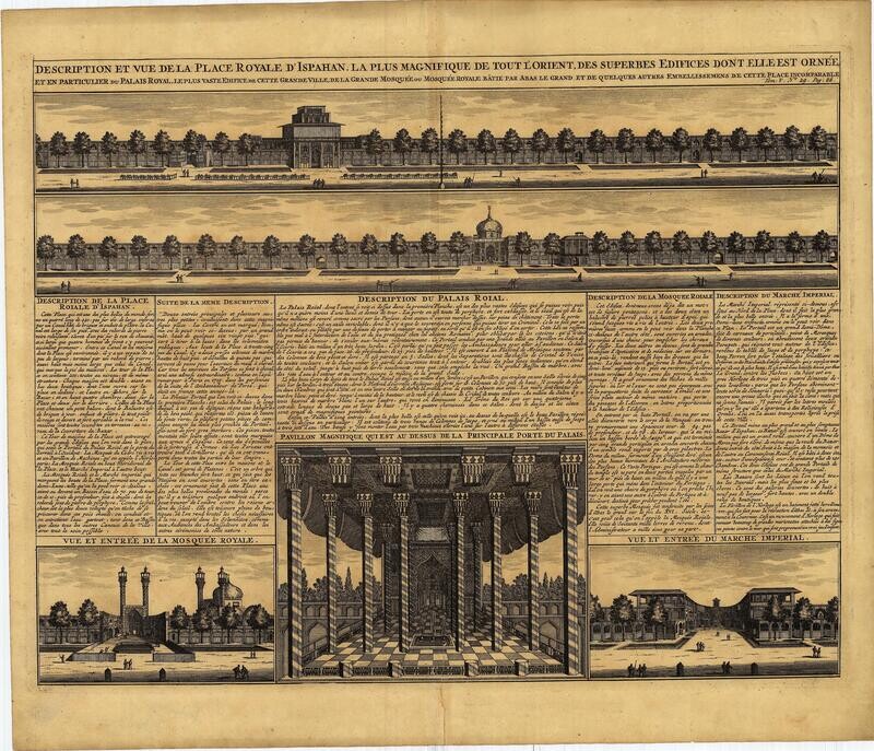 1719 Chaitlaine Description et Vue de la Place Royale D'Ispahan,