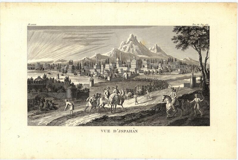 1740 View of Isphahan , Persia in Copper Engraving