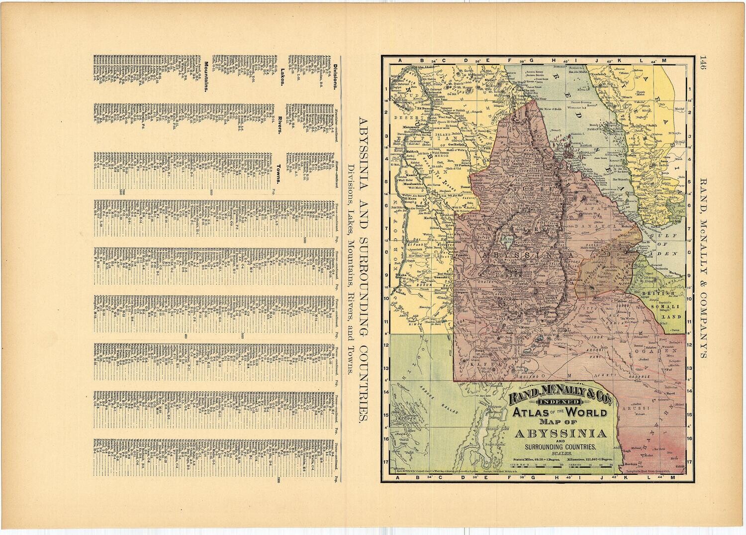 1912 Map of Abyssinia and Surrounding Areas by Rand McNally
