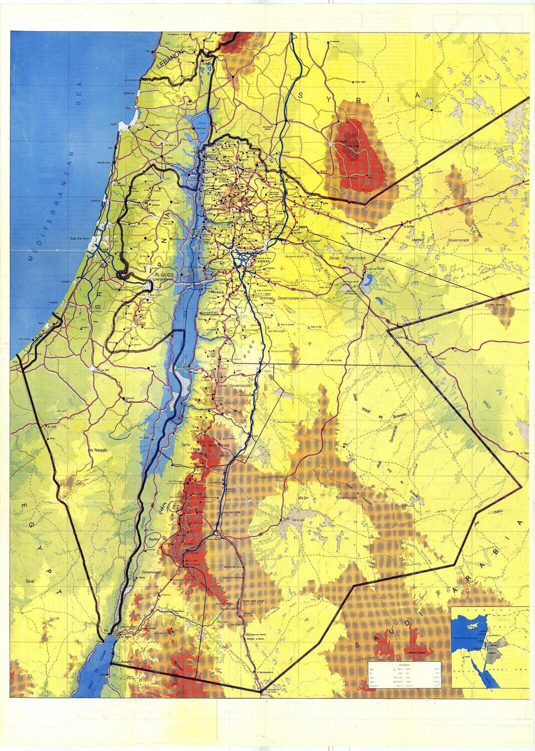 1996 Map of Jordan