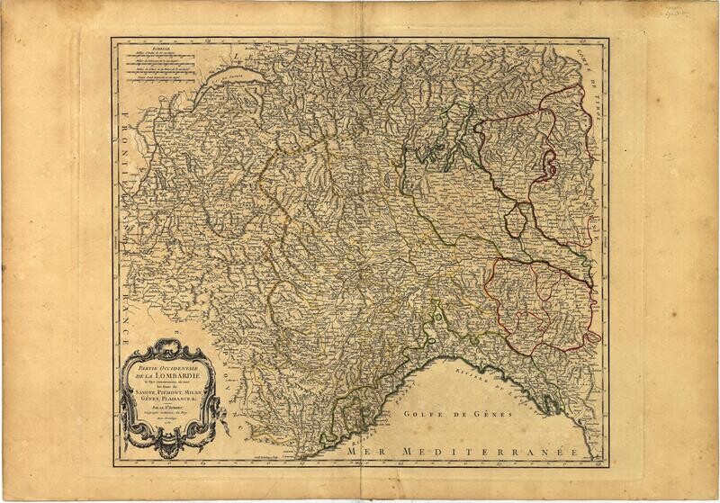 1750 La Lombardie-Rep of Genoa by deVaugondy
