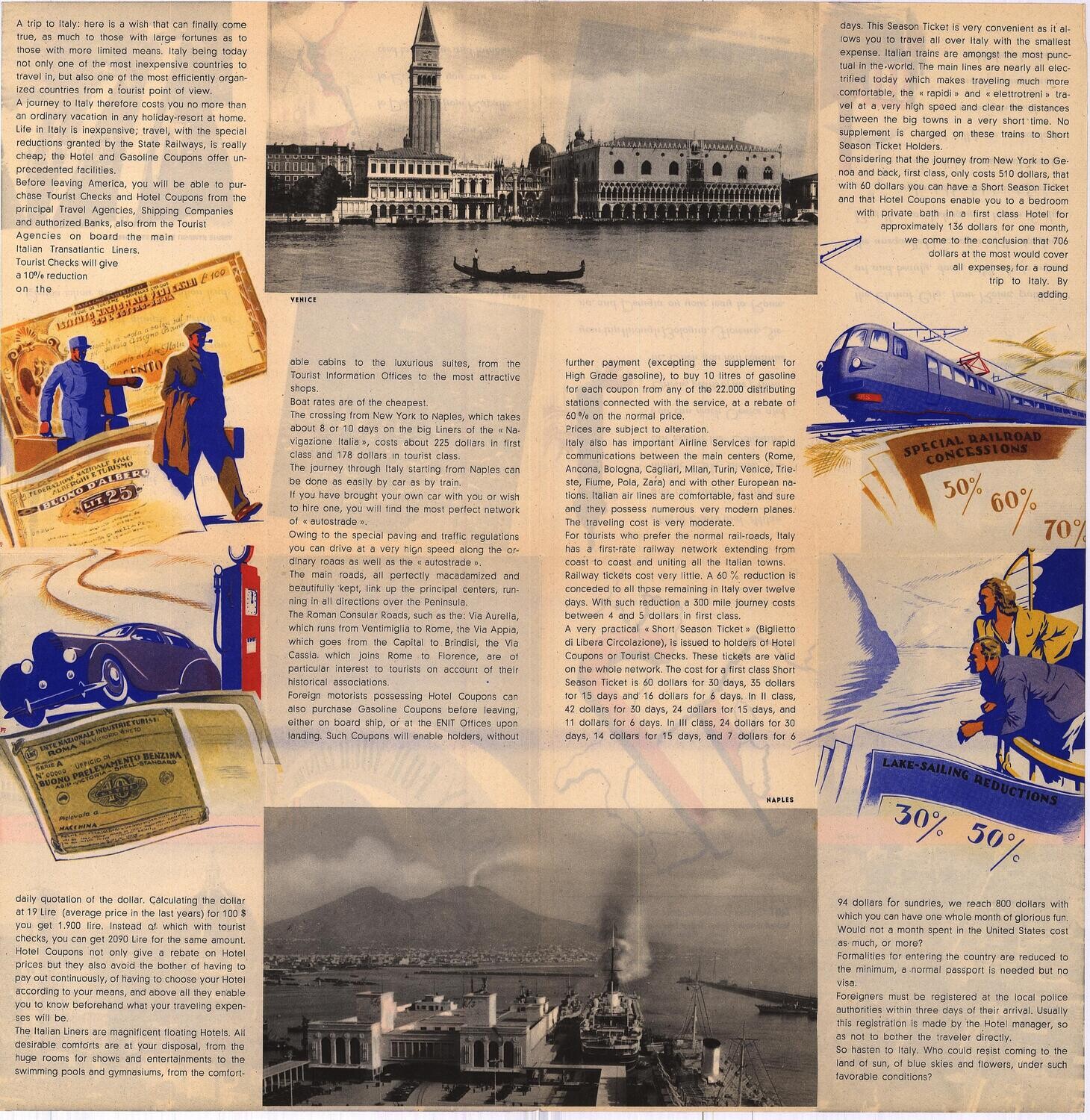 1939 Italy Visitors Poster