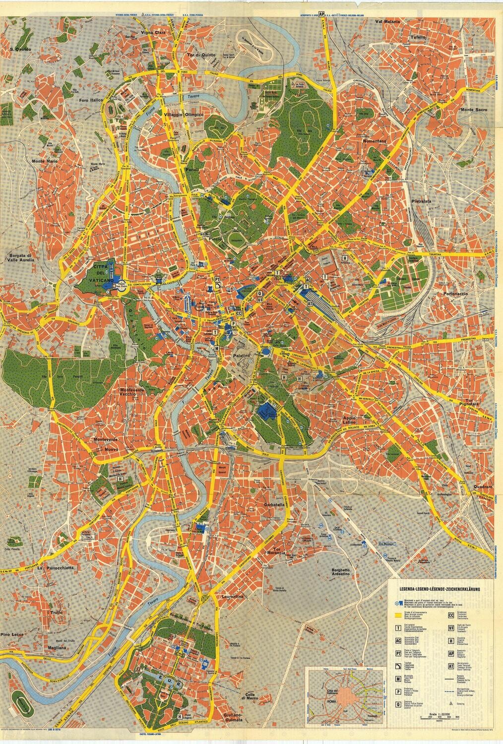 1961 Roma tourist map