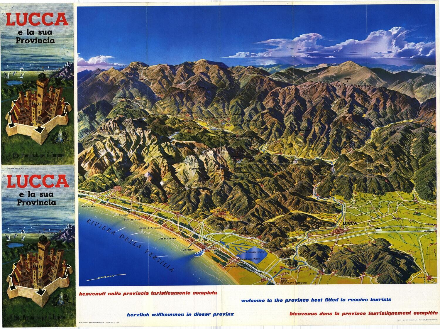 1973 Lucca Italy Map