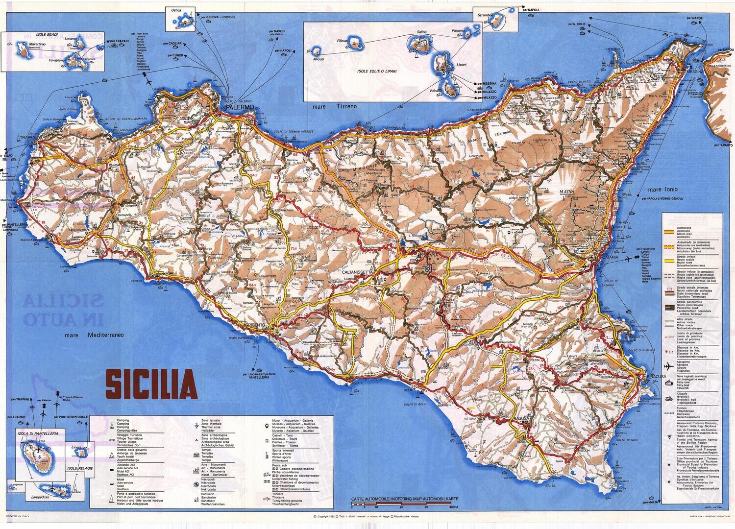 1982 Map of Sicily