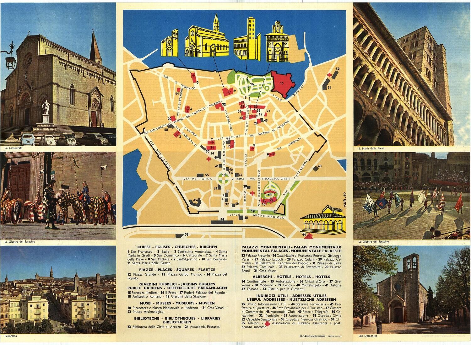 1950 Arezzo Italy Map