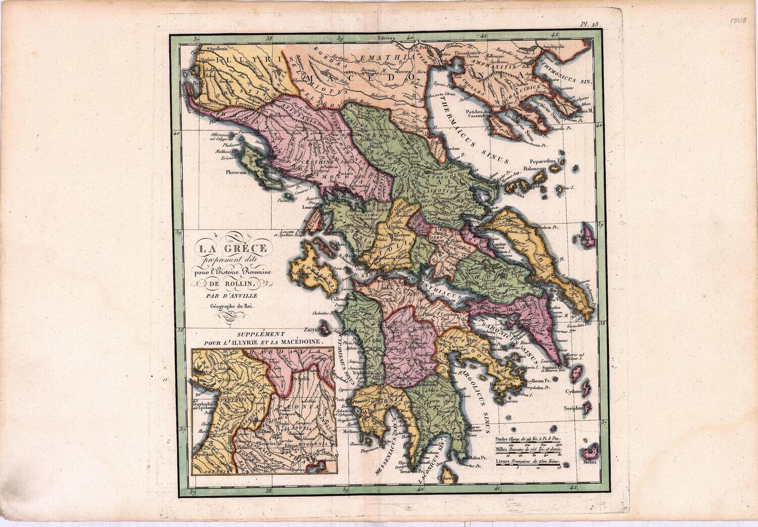 1803 La Grece by D&#39;Anville- Greece