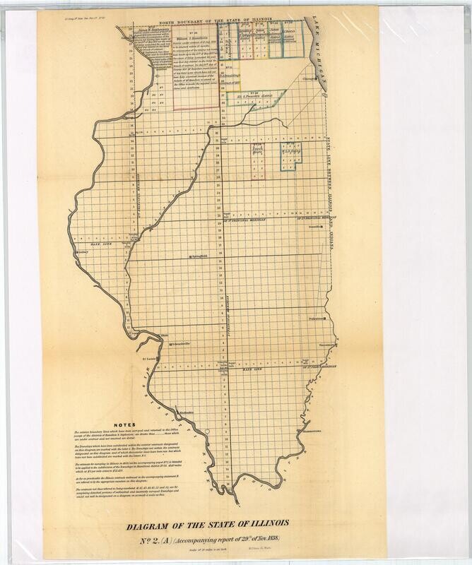 1838 Diagram of the State of Illinois by the GLO
