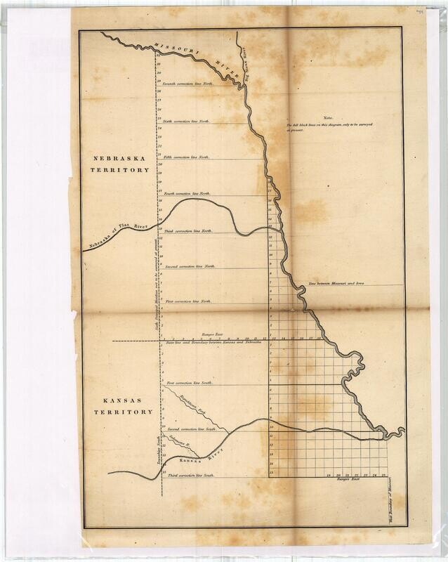 1854 GLO Map of Nebraska &amp; Kansas Territories
