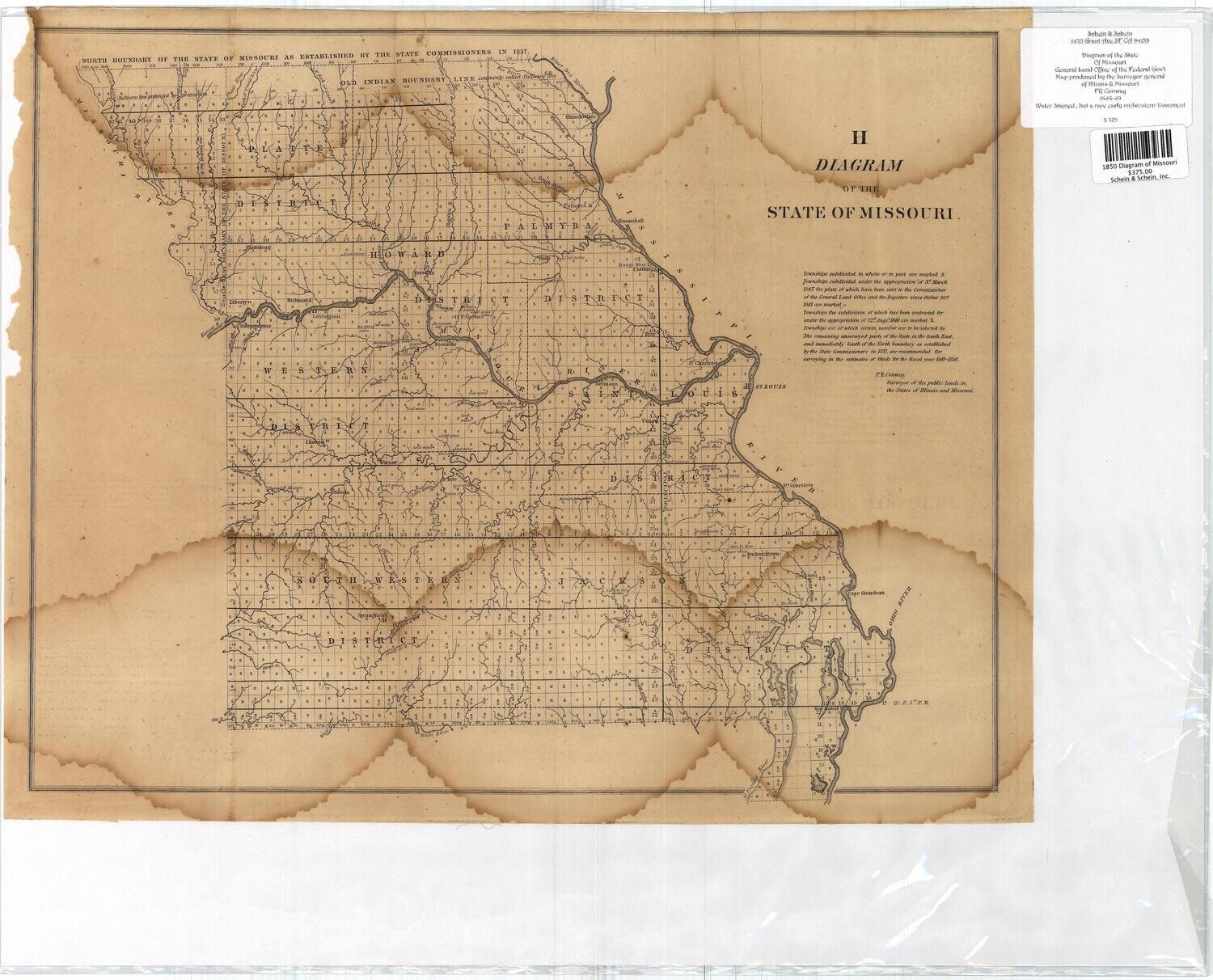 1850 Diagram of Missouri by the GLO 
