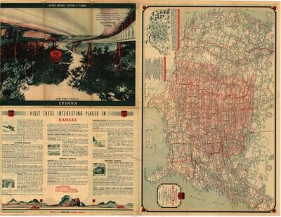 1940 Kansas Folding map by Gousha for Phillips 66