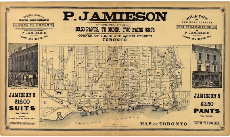 1878 Map of Toronto Canada