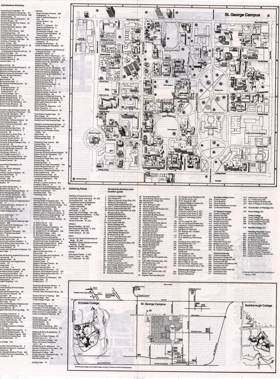 1976 Map of the University of St George's