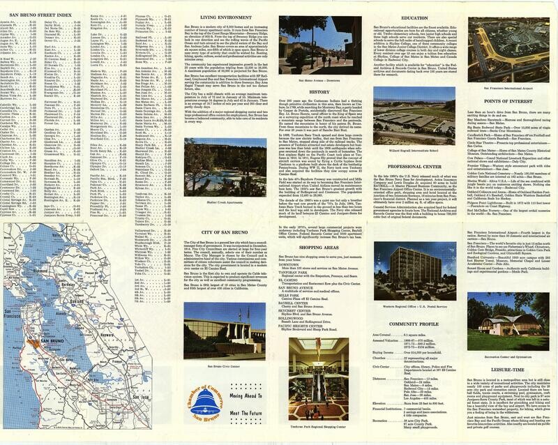 1973 Chamber of Commerce map of San Bruno