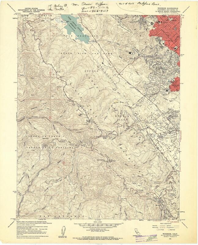 1961 Woodside Ca. - 7.5. Minute sheet