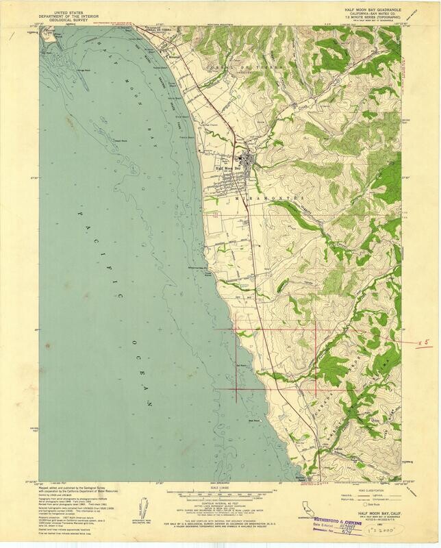 1961 Half Moon Bay,Martins,MiramarQuad - 7.5 Minute Sheet