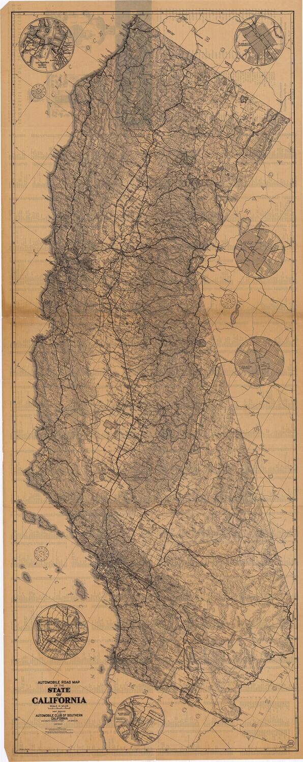 1942  CSAA Map of California - Large 