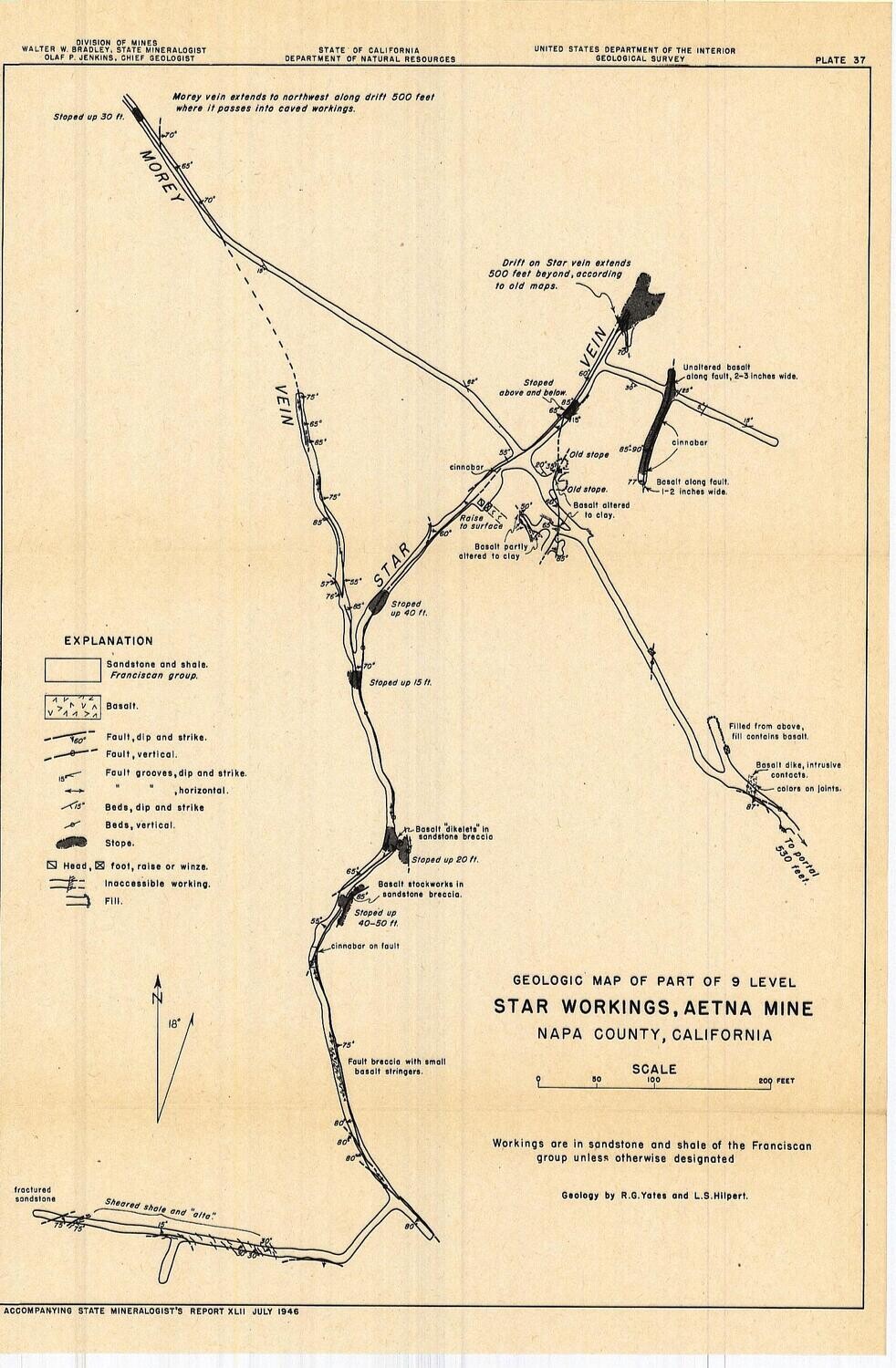 1946 Geo Lvl 9 Aetna Mine Litho