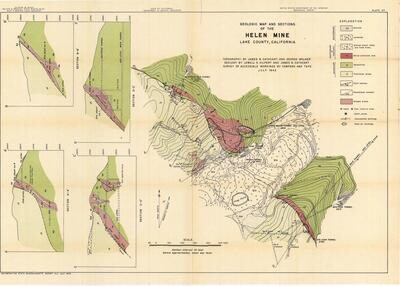 1943 Geo Map Helen Mine Dept of Nat Resources