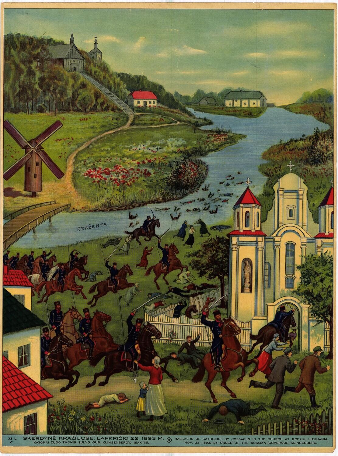 1893 Massacre of Catholics by Cossacks in Lithuania, A Chromolithograph