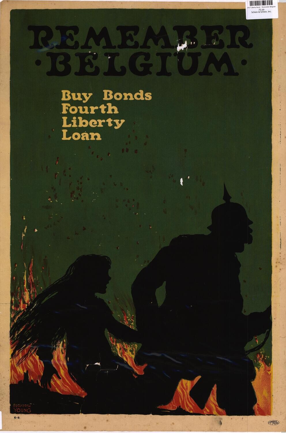 1917 Liberty Bond - Remember Belgium. a Color Lithograph