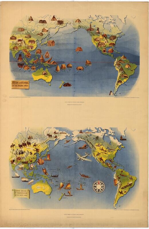 1940 Pageant Pacific Plates 5 &amp; 6 Covarubius