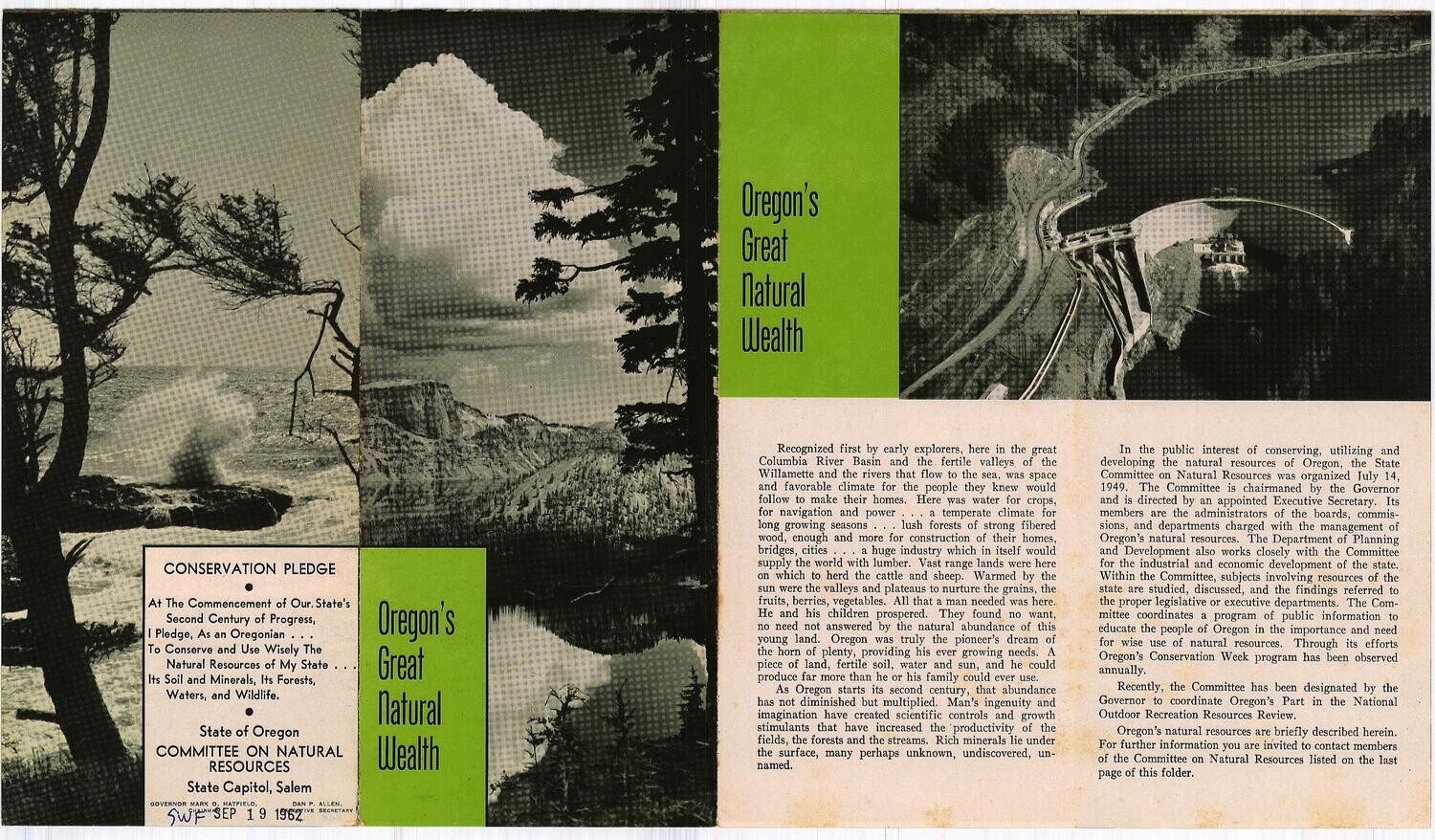 1962 Oregon's Great Natural Wealth - folding brochure