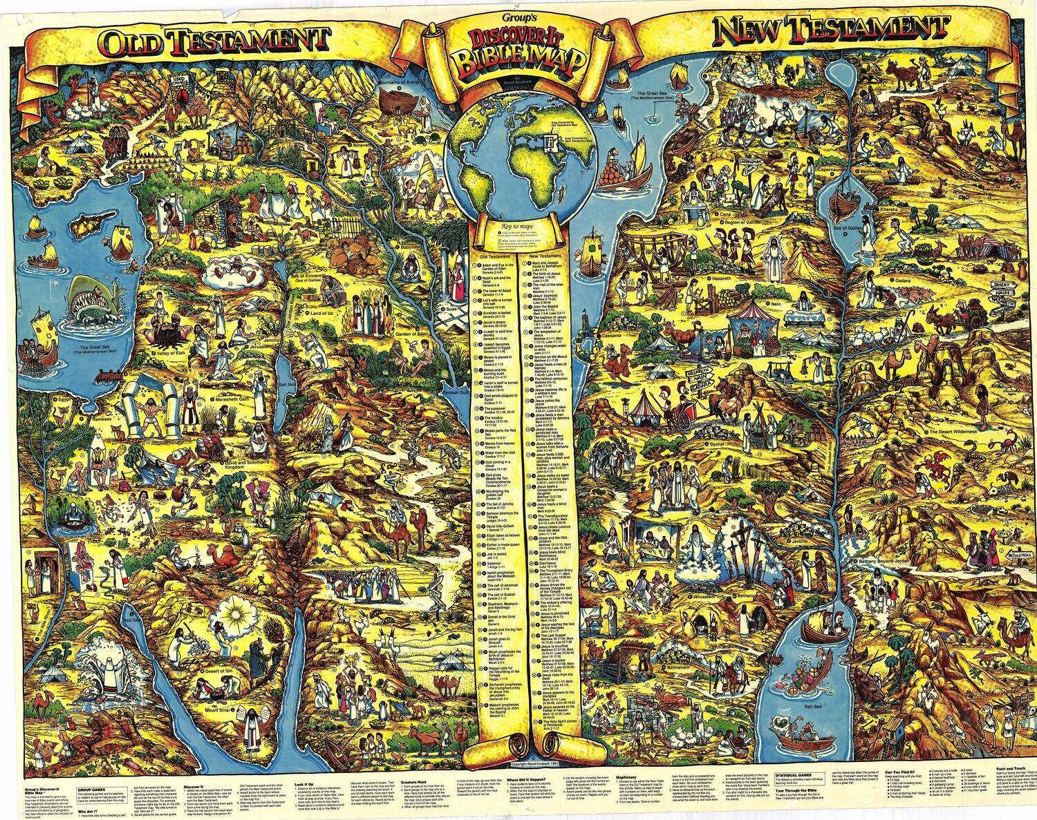 1992 Bible Map Rand Kurback Grps Discover-It