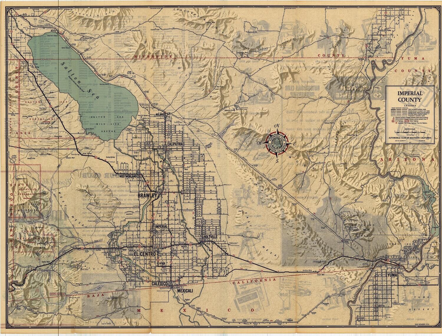 1941 ACSC map of Imperial County