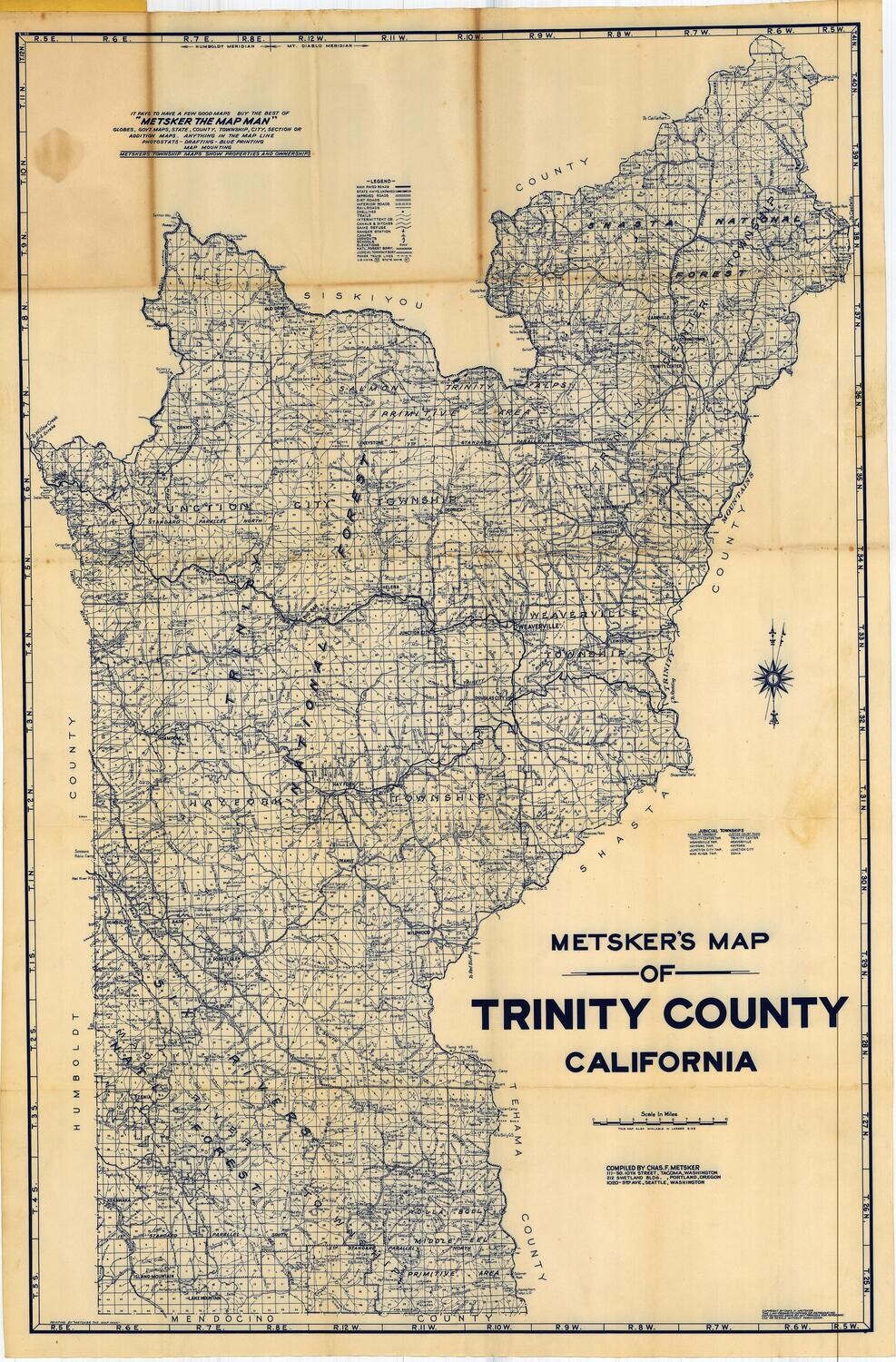 1946 Trinity County Metsker Litho