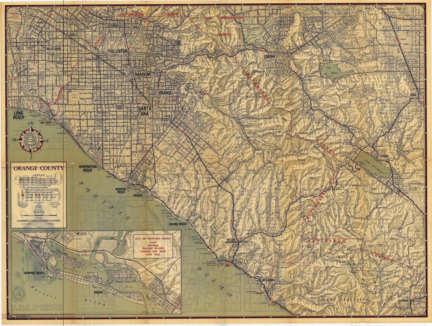 1960 Map of Orange County by ACSC