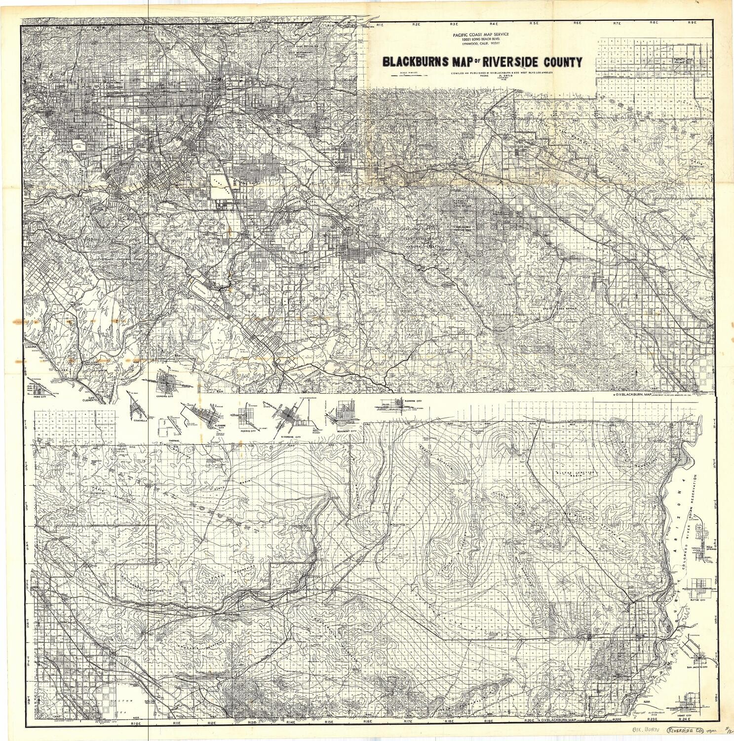 1948 Blackburn&#39;s Map of Riverside County