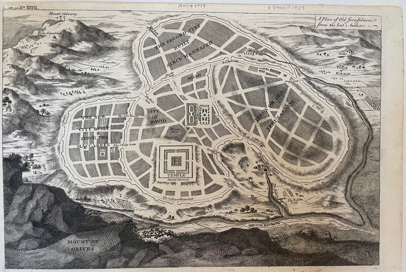 1759 Plan of Old Jerusalem from the Best Authors