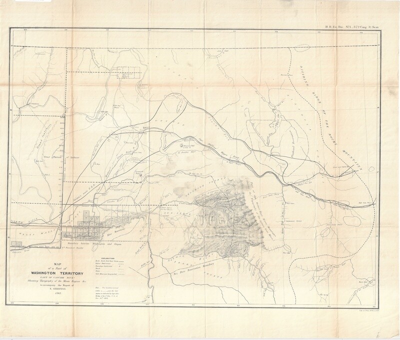 1862 Territorial Map of Washington by the GLO