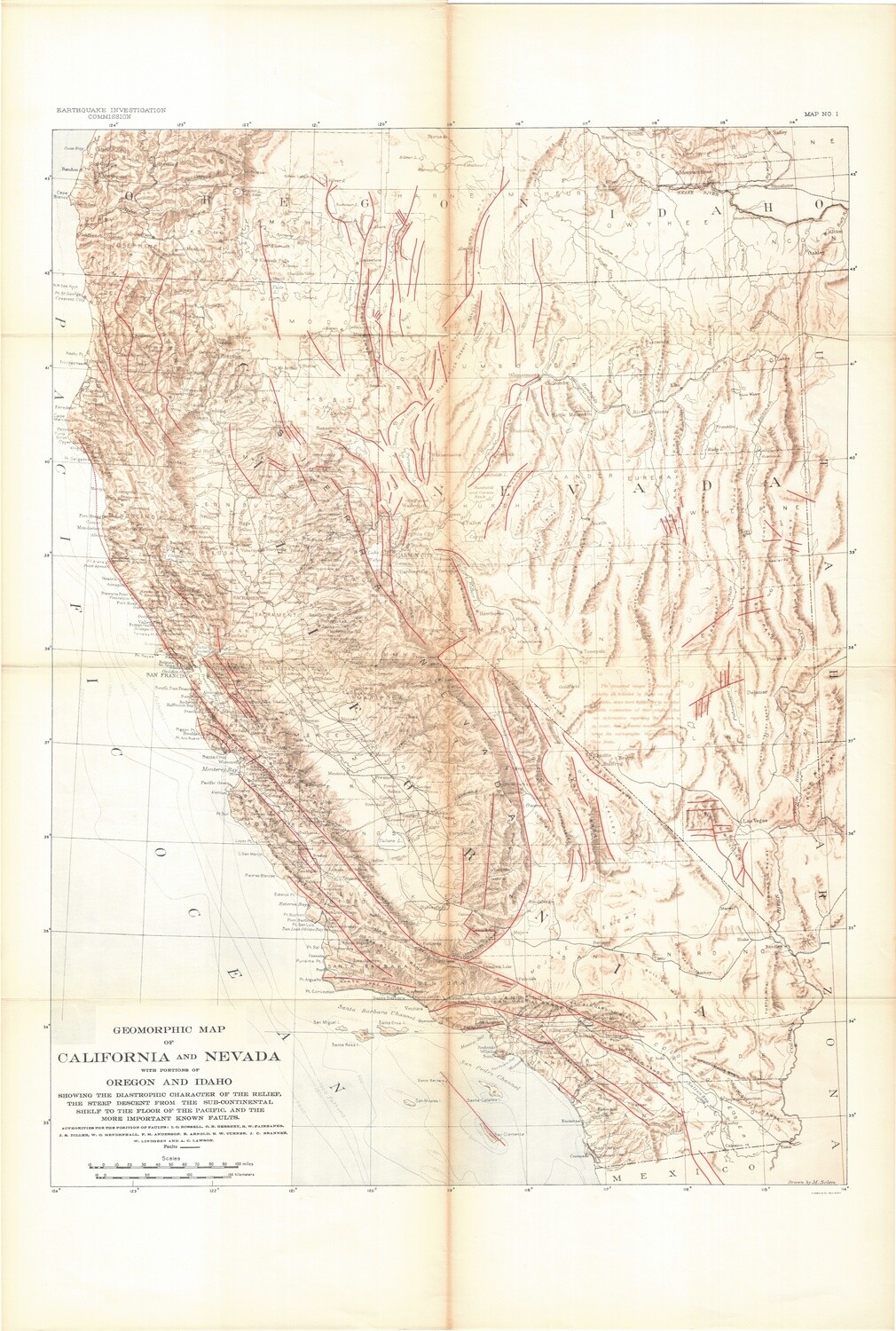 1908 EQIC Geomorphic Map of CA + NV *online